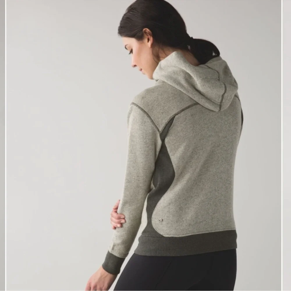 Lululemon On The Daily Hoodie Heathered Black / Heathered Dark Grey Size 4 - Picture 2 of 10